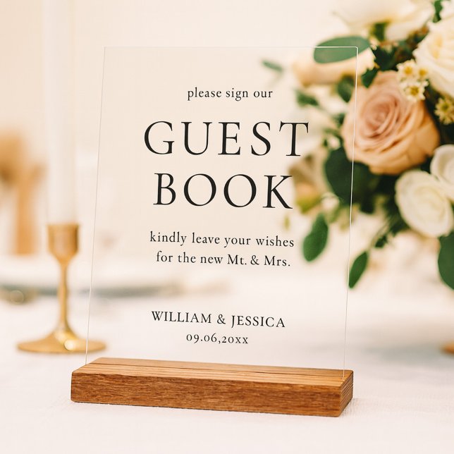 Señal Acrílica Minimalist Wedding Guest Book (Subido por el creador)