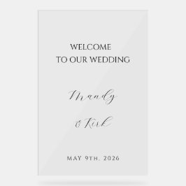 Señal Acrílica Minimalist Wedding Welcome Sign | Custom Modern 
