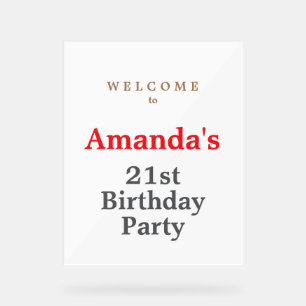 Señal Acrílica Minimalista Fiesta de cumpleaños bonito y moderno