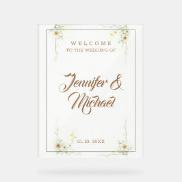 Señal Acrílica Minimalista moderno saludo de boda lindo