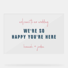 Señal Acrílica Mínimo moderno | Bienvenida Boda