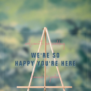 Señal Acrílica Mínimo moderno   Bienvenida Boda