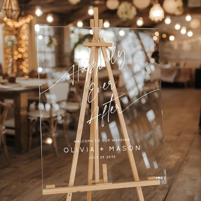 Señal Acrílica Mínimo Moderno Feliz Nunca Después De La Bienvenid (Subido por el creador)