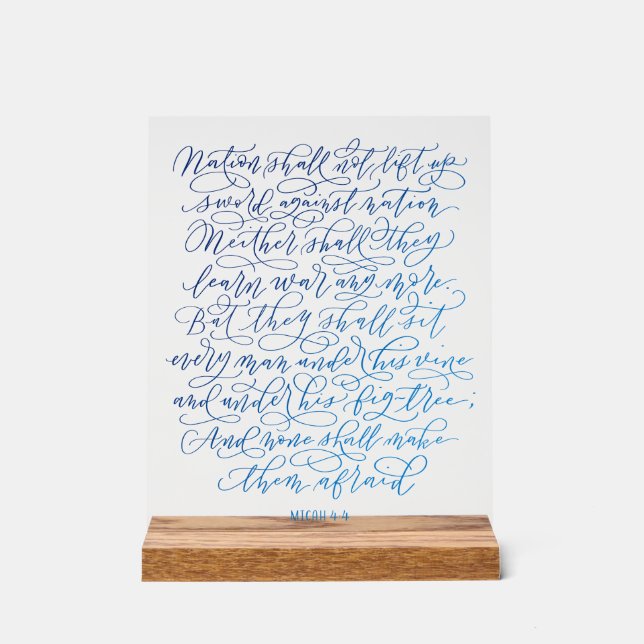 Señal Acrílica Miqueas 4:4 (Anverso)