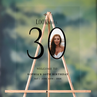 Señal Acrílica Mira quién es el cartel de bienvenida de 30 años d