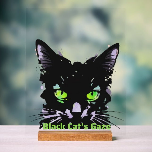 Señal Acrílica Mirada de Gato Negro (Neutral )