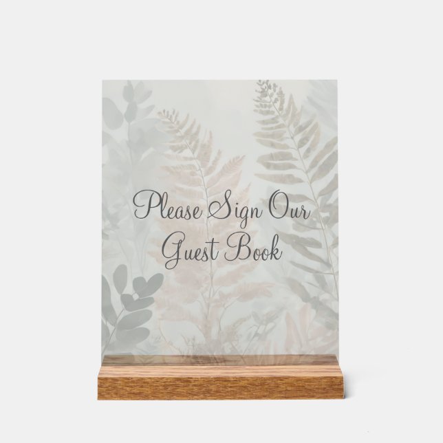 Señal Acrílica Misty Forest Wedding Acrylic Sign (Anverso)