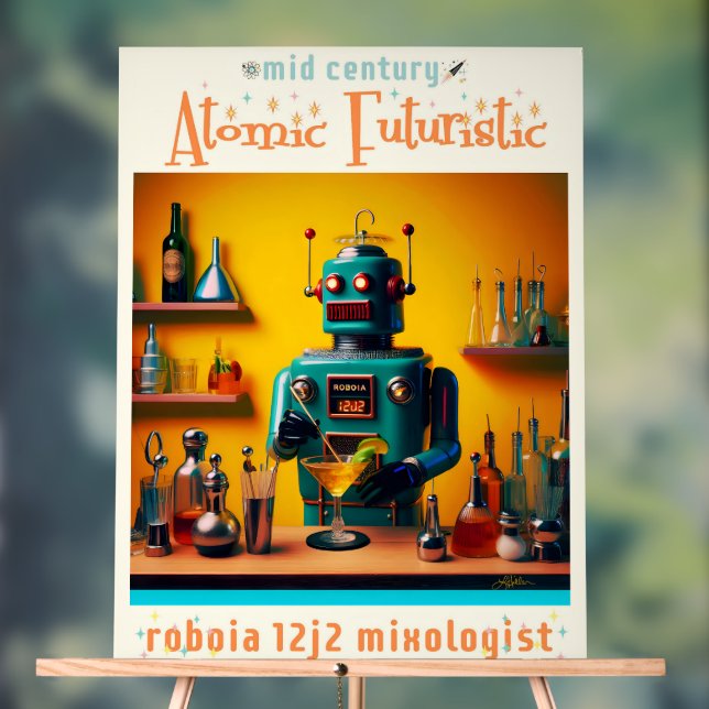 Señal Acrílica Mixólogo de Robot Futurista Retro ROBIA 12J2 (Neutral )