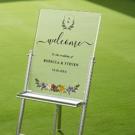 Señal Acrílica Moda boda de monograma vintage capilar