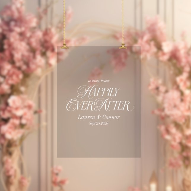 Señal Acrílica Moda Elegante Feliz Siempre Después De La Bienveni (Subido por el creador)