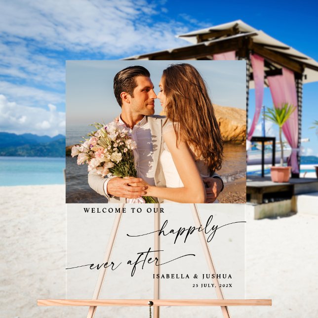 Señal Acrílica Moda Feliz Nunca Después De La Bienvenida Del Boda (Subido por el creador)