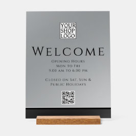 Señal Acrílica Moda logotipo de negocios moderno gris negro