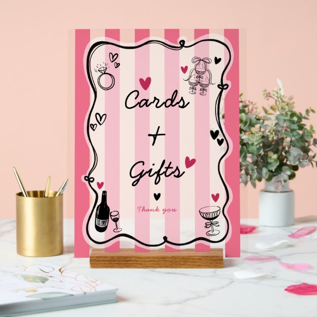 Señal Acrílica Moda Mano caprichosa desenmascarar ducha de novia (Boda)