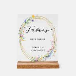 Señal Acrílica Moda Wildflowers Bridal Brunch Favorita