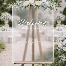 Señal Acrílica Modern Acrylic Wedding Welcome Sign