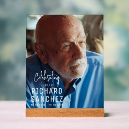 Señal Acrílica Modern Celebration Of Life Photo Funeral Memorial 