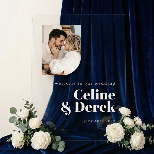 Señal Acrílica Modern Clear Wedding Photo Welcome Acrylic Sign (Subido por el creador)