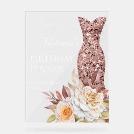 Señal Acrílica Modern Dusty Rose Fabulous 40th Birthday Women