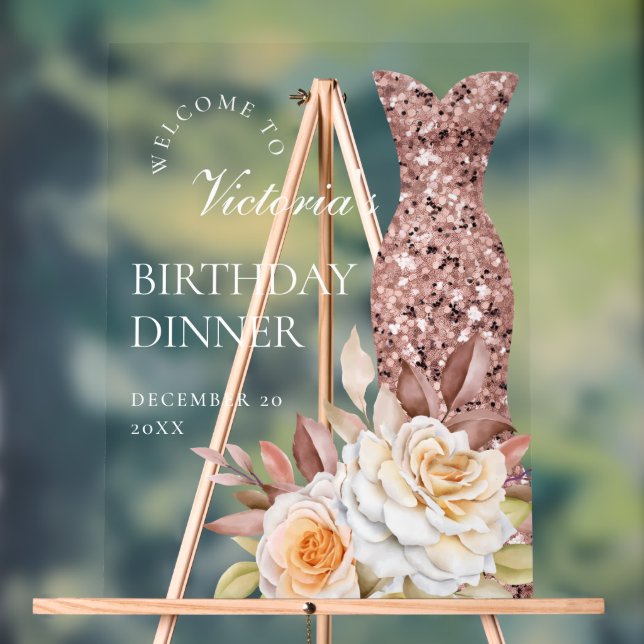 Señal Acrílica Modern Dusty Rose Fabulous 40th Birthday Women (Neutral )