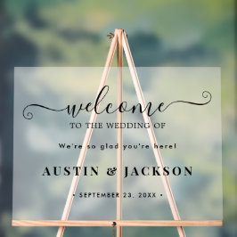 Señal Acrílica Modern Elegant Script Wedding Welcome 