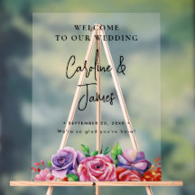 Modern Elegant Script Wedding Welcome Acrylic Sig
