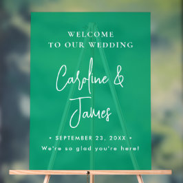 Señal Acrílica Modern Elegant Script Wedding Welcome  Acrylic Sig