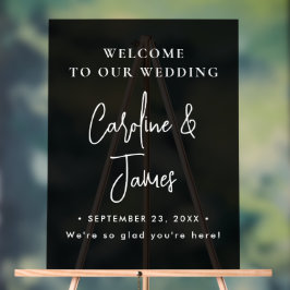 Señal Acrílica Modern Elegant Script Wedding Welcome  Acrylic Sig