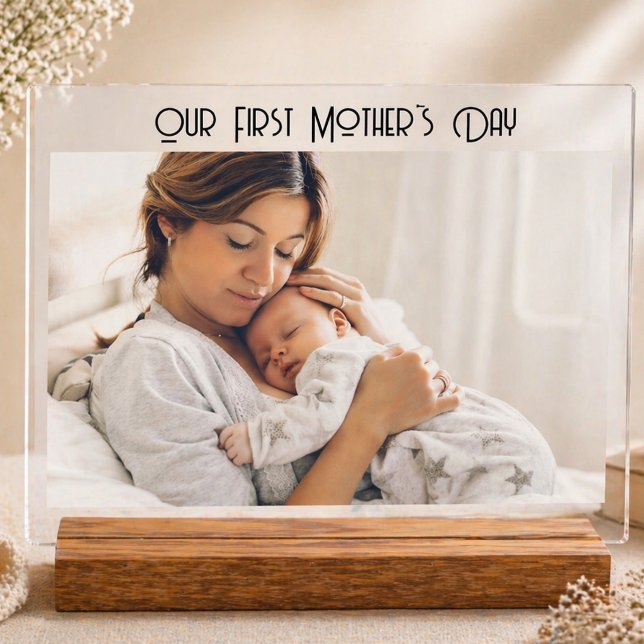 Señal Acrílica Modern  First Mother's Day Photo Acrylic Gift Sign (Subido por el creador)