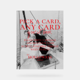 Señal Acrílica Modern Handwritten Playing Card Guest Book Sign