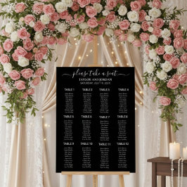 Señal Acrílica Modern Minimalist Black Wedding Seating Chart