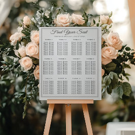 Señal Acrílica Modern Minimalist Gray Striped Wedding Seating Cha