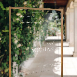 Señal Acrílica Modern Minimalist Wedding Acrylic Welcome Sign