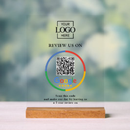 Señal Acrílica Modern Promotional Google Reviews QR Code Business