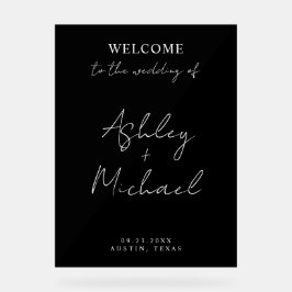 Señal Acrílica Modern Simple Acrylic Wedding Welcome Sign