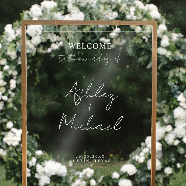 Señal Acrílica Modern Simple Acrylic Wedding Welcome Sign (Subido por el creador)
