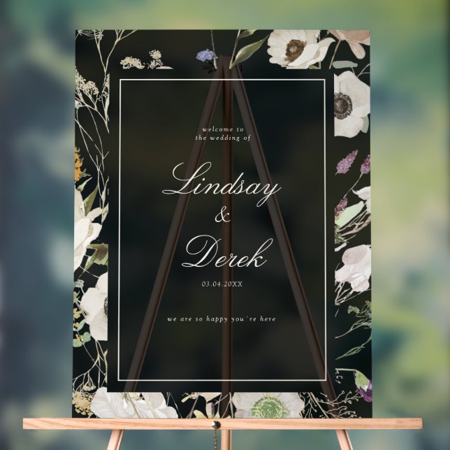 Señal Acrílica Modern Spring Wedding Welcome (Neutral )