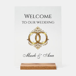 Señal Acrílica Modern Wedding Welcome Sign