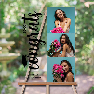 Señal Acrílica Moderna 3 Photo Graduation Party