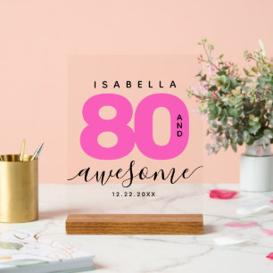 Señal Acrílica Moderna Girly Hot Pink 80 e impresionante