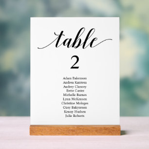 Señal Acrílica Moderna tabla de configuración de la cena Boda Boh