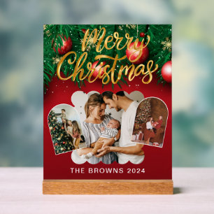 Señal Acrílica Moderna y elegante foto familiar de Navidades de o