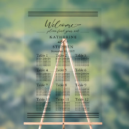 Señal Acrílica Moderno gráfico de asientos Minimalistas de Boda n