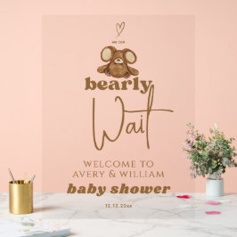 Señal Acrílica Moderno, podemos esperar a Baby Shower