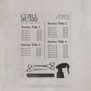 Señal Acrílica Moderno Servicio de Salón de Pelo Limpio Menú / Li