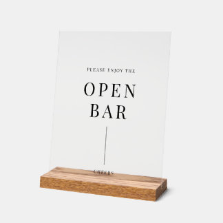 Señal Acrílica Moderno y elegante bar de bodas