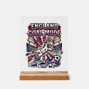 Señal Acrílica Modo Gol Inglaterra Esqueleto Delantero Naciones R
