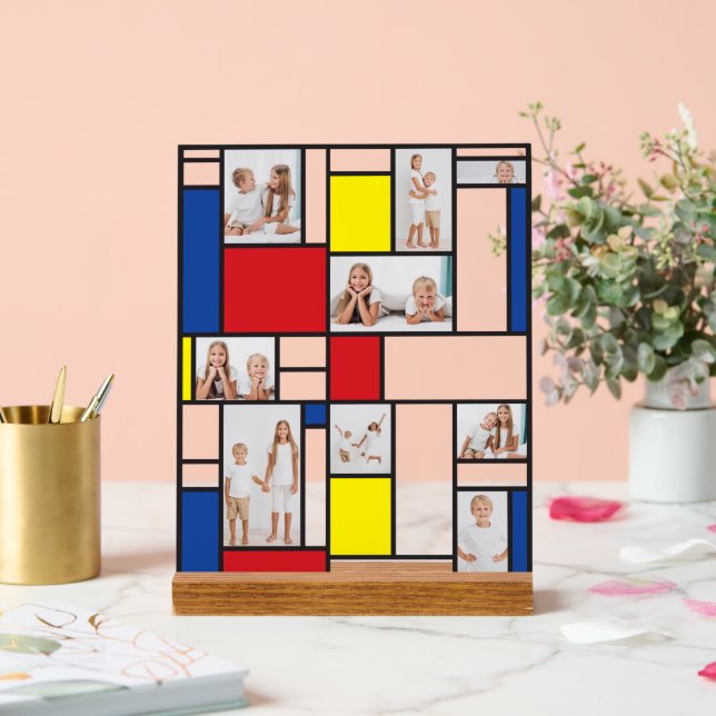 Señal Acrílica Mondrian Minimalist De Stijl Geo Modern Art Photo (Boda)