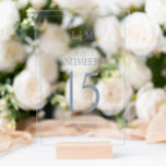 Señal Acrílica Monograma azul turbio moderno Número de tabla Boda<br><div class="desc">Añada un toque moderno de sofisticación a su decoración boda, con el Rótulo acrílico del Monograma Azul de color Modern Dusty. Con una tipografía elegante y un monograma minimalista, este letrero añade elegancia y guía a los huéspedes a sus mesas con facilidad. El diseño acrílico transparente complementa cualquier estilo boda,...</div>
