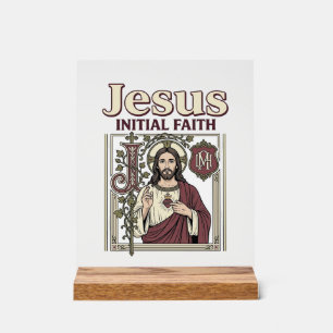 Señal Acrílica Monograma inicial de Jesús Fe Monograma inicial de
