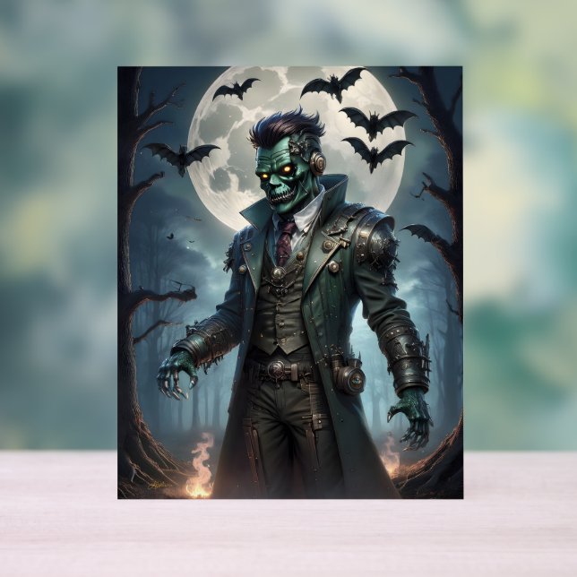 Señal Acrílica Monstruo de Frankenstein Steampunk de Halloween (Neutral )